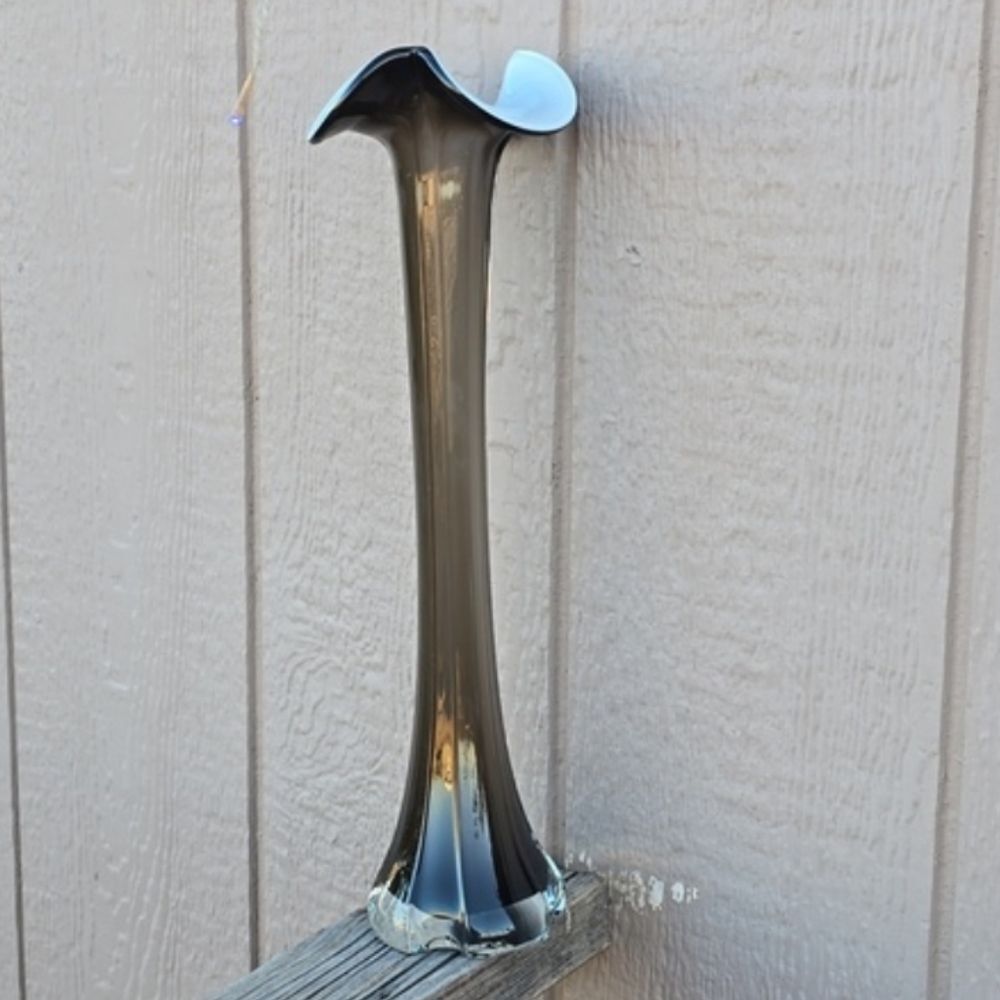 VTG Handblown Art Glass — Jack‑in‑the‑Pulpit Style — Murano Style — 14–15”